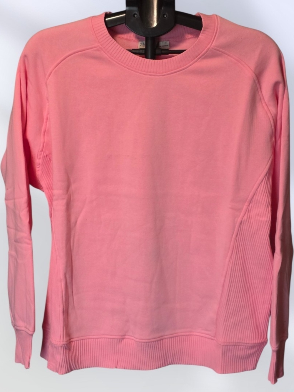 Zenana Outfitters Pink Long-Sleeve Crewneck Sweatshirt